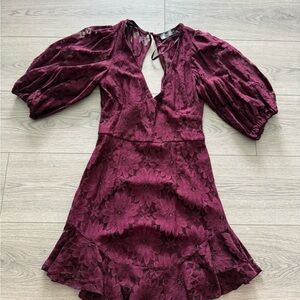 Elegant Burgundy Lace Dress